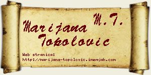 Marijana Topolović vizit kartica